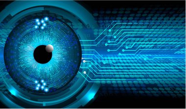 Mavi göz siber devre gelecekteki teknoloji konsepti