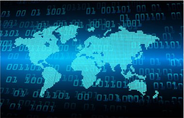 Mavi dünya siber devre gelecekteki teknoloji kavramı