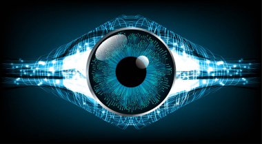 güvenlik siber konsepti göz, soyut yüksek hızlı dijital internet bağlantısı tasarımı