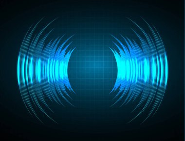 Ses dalgaları dalgalanan koyu mavi ışık