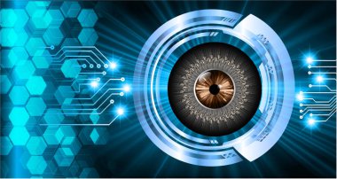 Mavi göz siber devre gelecekteki teknoloji konsepti