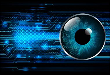 Mavi göz siber devre gelecekteki teknoloji konsepti