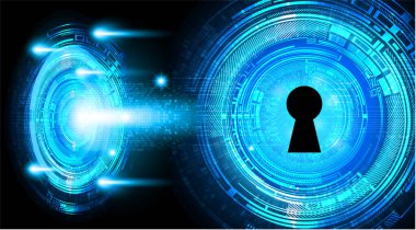 anahtar deliğine sahip siber güvenlik kavramı, soyut yüksek hızlı dijital internet bağlantı tasarımı