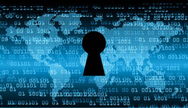 anahtar deliğine sahip siber güvenlik kavramı, soyut yüksek hızlı dijital internet bağlantı tasarımı