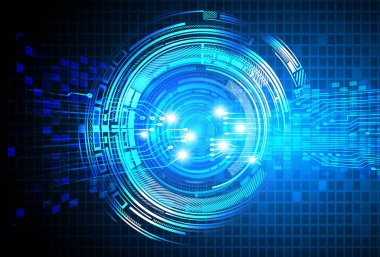 Mavi göz siber devre gelecekteki teknoloji konsepti