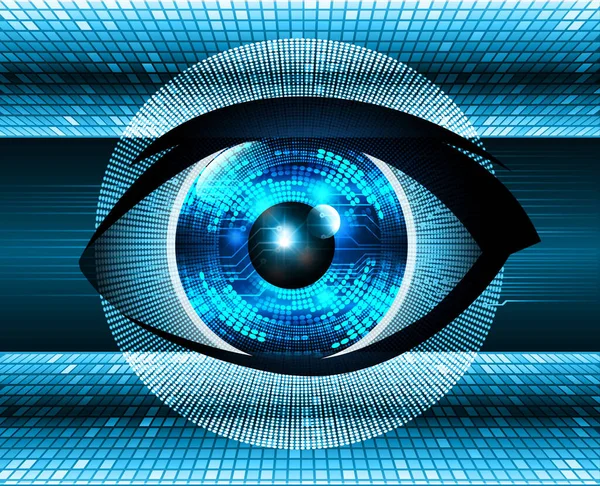 Αφηρημένη Τεχνολογία Έννοια Της Επιστήμης Μάτι Ψηφιακή Σύνδεση Και Δυαδική — Διανυσματικό Αρχείο
