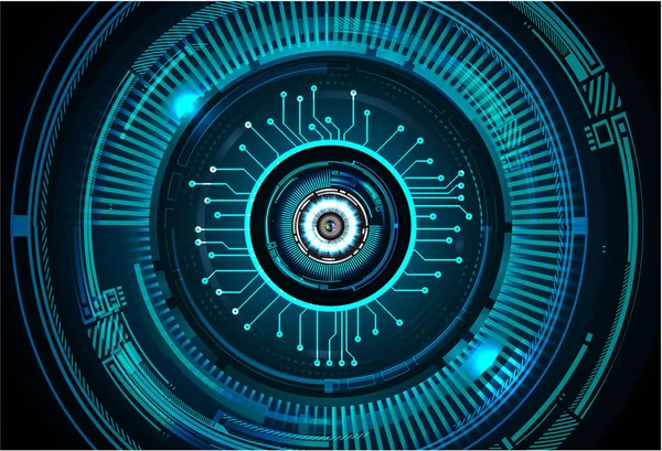 Mavi göz siber devre gelecekteki teknoloji konsepti