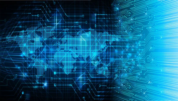 Mavi dünya siber devre gelecekteki teknoloji kavramı