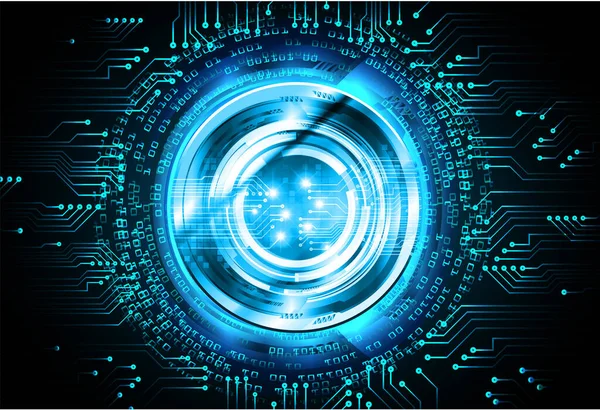 Blue Eye Cyber Circuito Futuro Concetto Tecnologia Sfondo — Vettoriale Stock