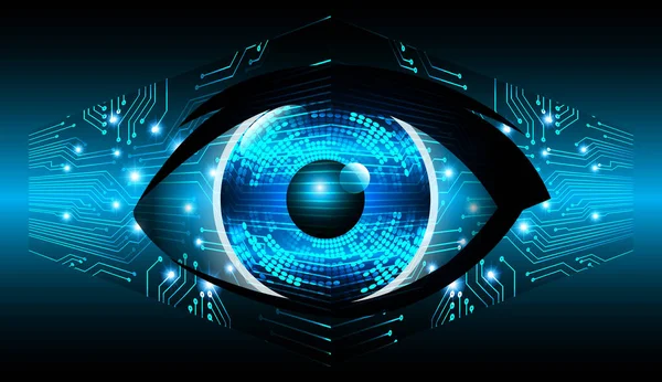 Mavi göz siber devre gelecekteki teknoloji konsepti