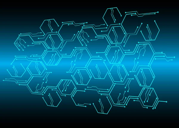 Fondo Concepto Tecnología Futura Circuito Cibernético Azul — Archivo Imágenes Vectoriales