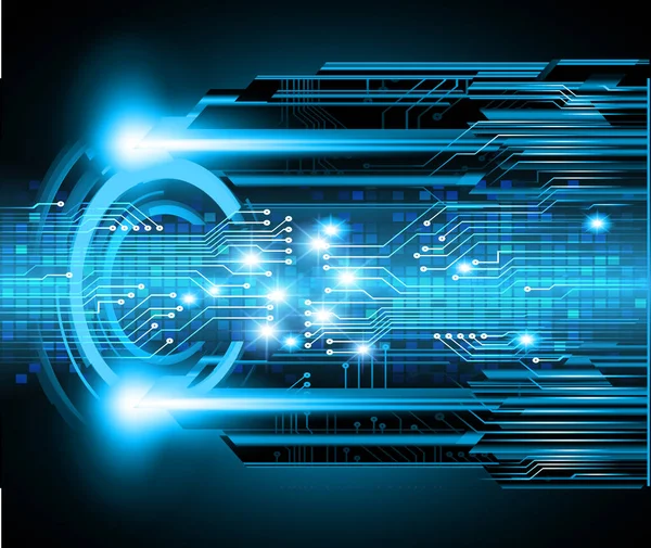 Mavi Siber Devre Gelecekteki Teknoloji Konsepti — Stok Vektör