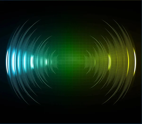 暗い光を振動する音波 — ストックベクタ