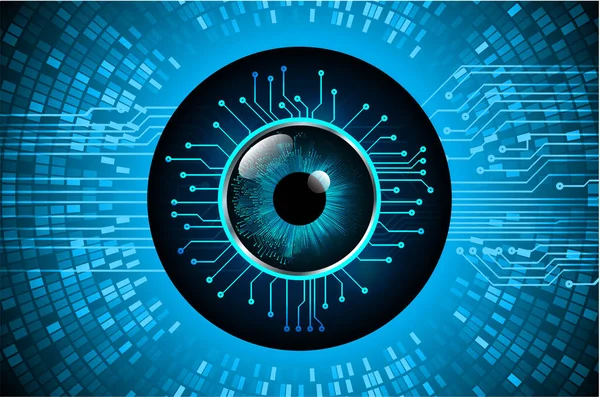 Μπλε Μάτι Cyber Κύκλωμα Μελλοντική Έννοια Της Τεχνολογίας Φόντο — Διανυσματικό Αρχείο