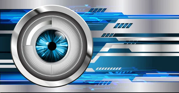 İkili gelecek teknolojisi, mavi göz siber güvenlik konsepti arka plan, soyut yüksek hızlı dijital internet.