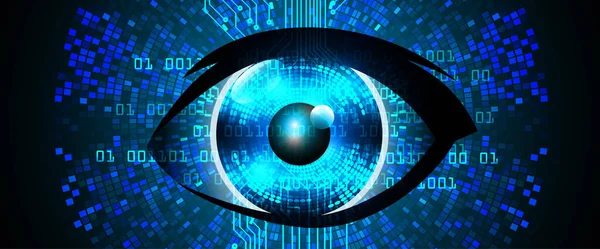Mavi göz siber devre gelecekteki teknoloji konsepti