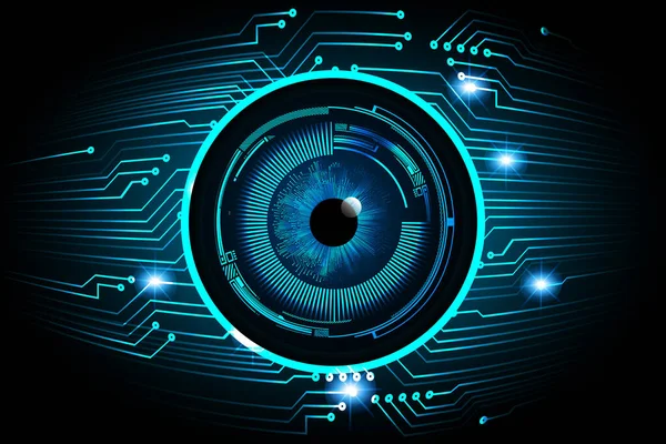 Blue Eye Cyber Circuito Futuro Concetto Tecnologia — Vettoriale Stock