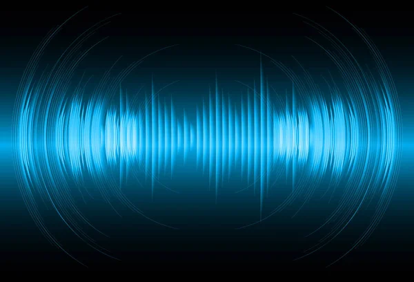 Звукові Хвилі Коливання Темно Синього Світла — стоковий вектор