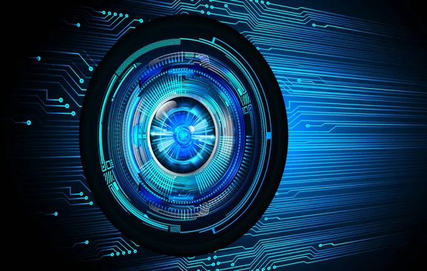 Mavi göz siber devre gelecekteki teknoloji konsepti