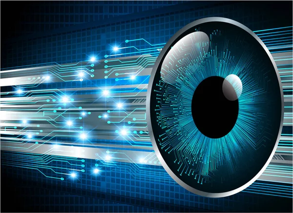 Mavi göz siber devre gelecekteki teknoloji konsepti