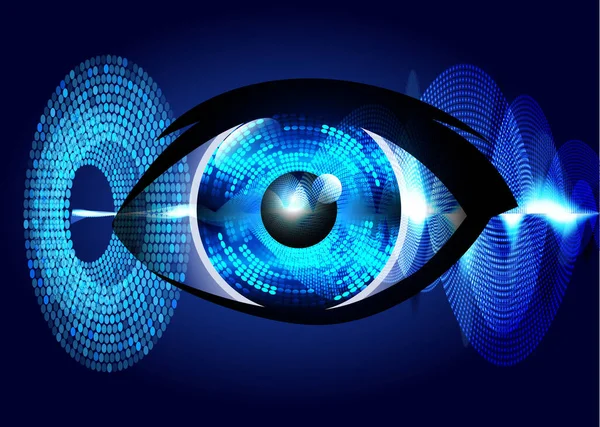 Koncepcja Przyszłej Technologii Niebieskie Oko — Wektor stockowy