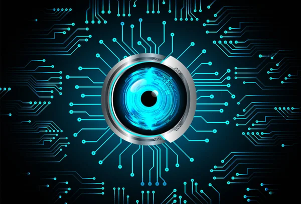 Mavi göz siber devre gelecekteki teknoloji konsepti