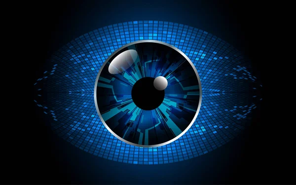 Abstract Technology Science Concept Eye Digital Link Binary Tech Blue — Stock Vector