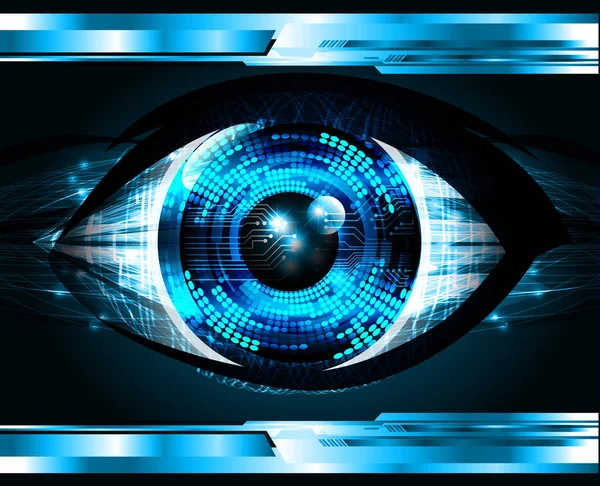 Cibercircuito Olho Azul Conceito Tecnologia Futuro — Vetor de Stock