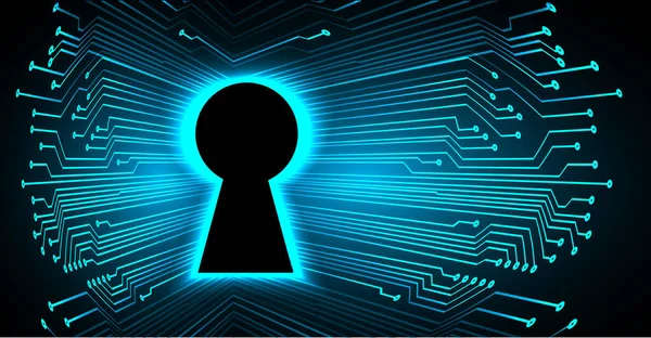 Kilitli siber güvenlik kavramı, soyut yüksek hızlı dijital internet bağlantısı tasarımı