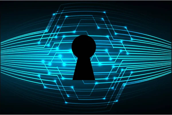サイバーセキュリティの概念 デジタル背景の閉じた南京錠 — ストックベクタ