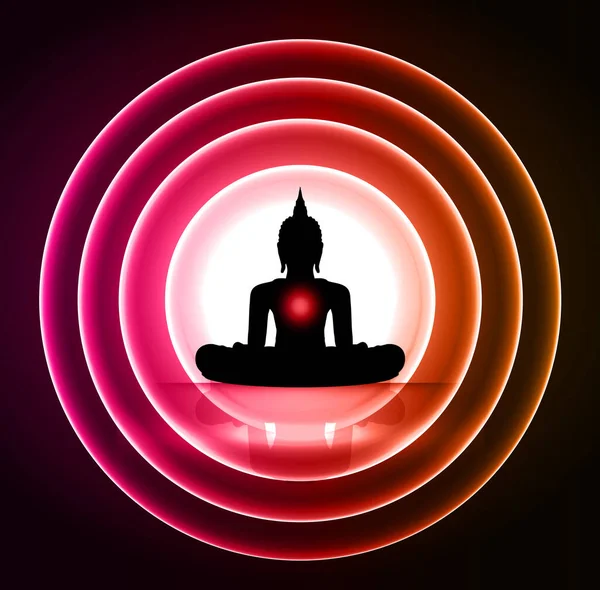 Buda silueti, soyut tasarım içeren konsept arkaplan