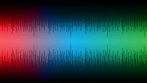 Onde Sonore Oscillanti Luce Scura — Vettoriale Stock