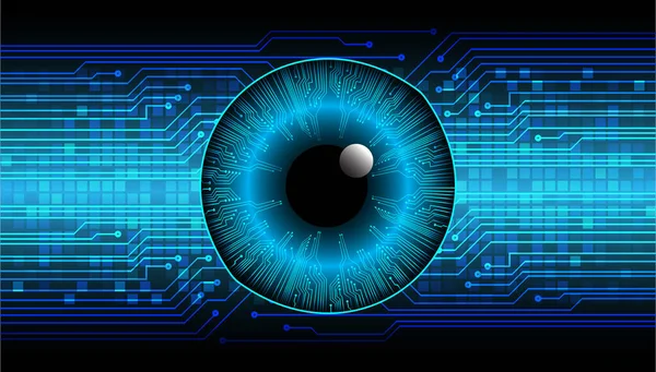 Güvenlik Siber Konsepti Göz Soyut Yüksek Hızlı Dijital Internet Bağlantısı — Stok Vektör