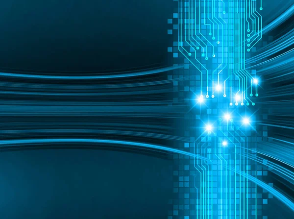 蓝色网络线路未来技术概念背景 — 图库矢量图片