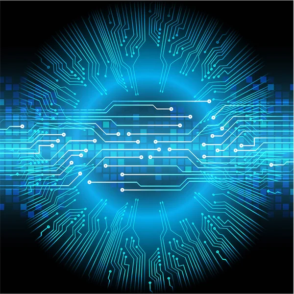 Circuito Cibernético Azul Futuro Fundo Conceito Tecnologia — Vetor de Stock