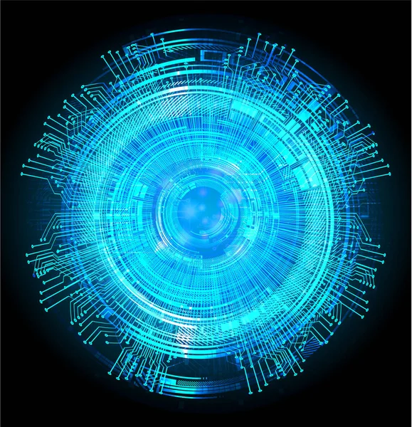 Mavi göz siber devre gelecekteki teknoloji konsepti