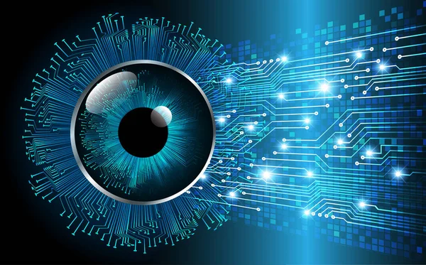 Mavi göz siber devre gelecekteki teknoloji konsepti