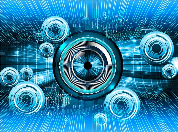 Mavi göz siber devre gelecekteki teknoloji konsepti