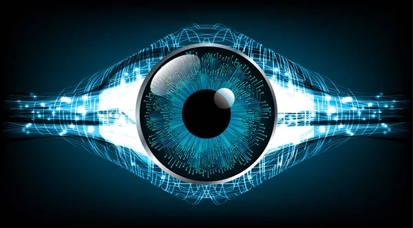 Security Cyber Concept Achtergrond Met Oog Abstracte Hoge Snelheid Digitale — Stockvector