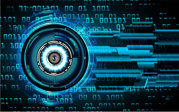 Teknoloji bilimi konsepti göz dijital bağlantısı ve soyut arka planda ikili hi teknolojisi