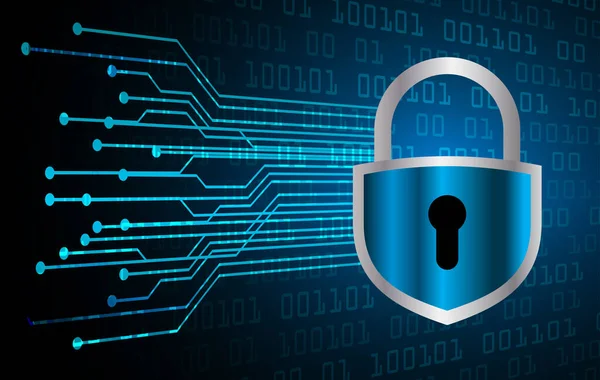 Kilitli siber güvenlik kavramı, soyut yüksek hızlı dijital internet bağlantısı tasarımı