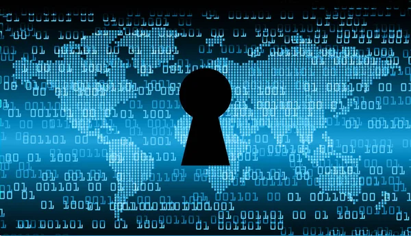 anahtar deliğine sahip siber güvenlik kavramı, soyut yüksek hızlı dijital internet bağlantı tasarımı