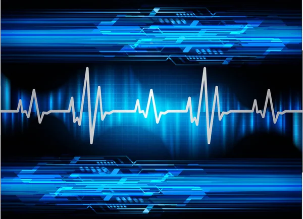 Blue Heart nabız monitörü sinyal veriyor. Kalp atışı. ekg simge dalgası