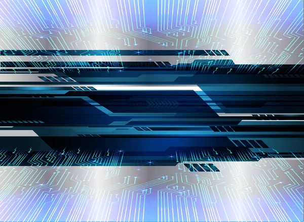 Cyber Circuit Bleu Future Technologie Concept Arrière Plan — Image vectorielle