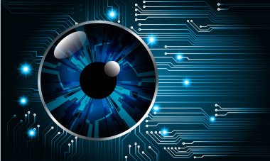 Fütürist teknolojiye sahip soyut mavi arkaplan