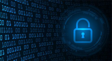 Kilitli ve asma kilitli ikili kodların 3d illüstrasyonu