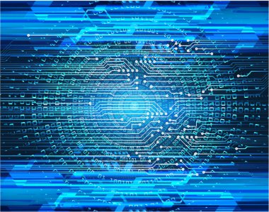 Mavi devre kartı ile soyut arkaplan