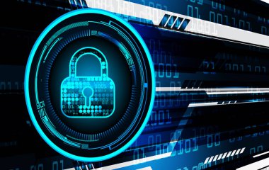 Ekrandaki 3d güvenlik kilidinin görüntülenmesi