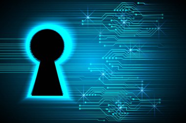 Asma kilitli devre kartı ve anahtar deliği