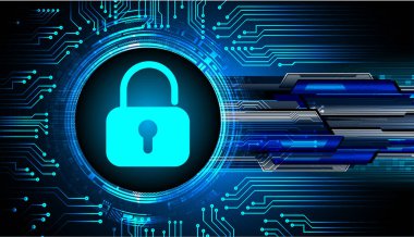 Bilgisayar klavyesindeki güvenlik kilidi, vektör illüstrasyonu